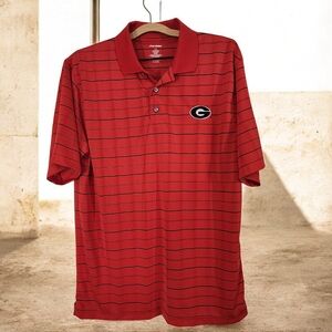 Pro Edge Crimson Polo with Black Stripes